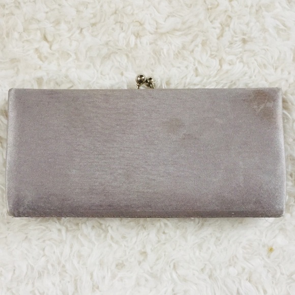 VINTAGE Silver Clutch Silver Chain Evening Purse - Picture 3 of 16